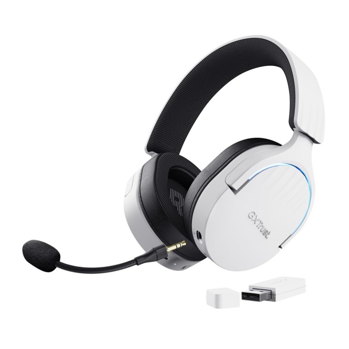 Trust GXT 491W FAYZO Cuffia cablata e wireless archetto gaming USB Type-C Bluetooth nero bianco