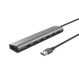 Trust Halyx - Type-A 5000 Mbit/s 7 hub USB 3.2 Gen1 (argento)