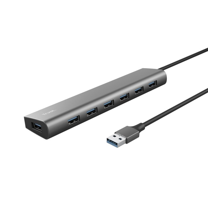 Trust Halyx - Type-A 5000 Mbit/s 7 hub USB 3.2 Gen1 (argento)