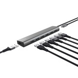 Trust Halyx - Type-A 5000 Mbit/s 7 hub USB 3.2 Gen1 (argento)