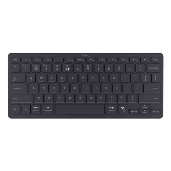 Trust Nado II Tastiera per casa/ufficio USB + Bluetooth QWERTY US Inglese nero