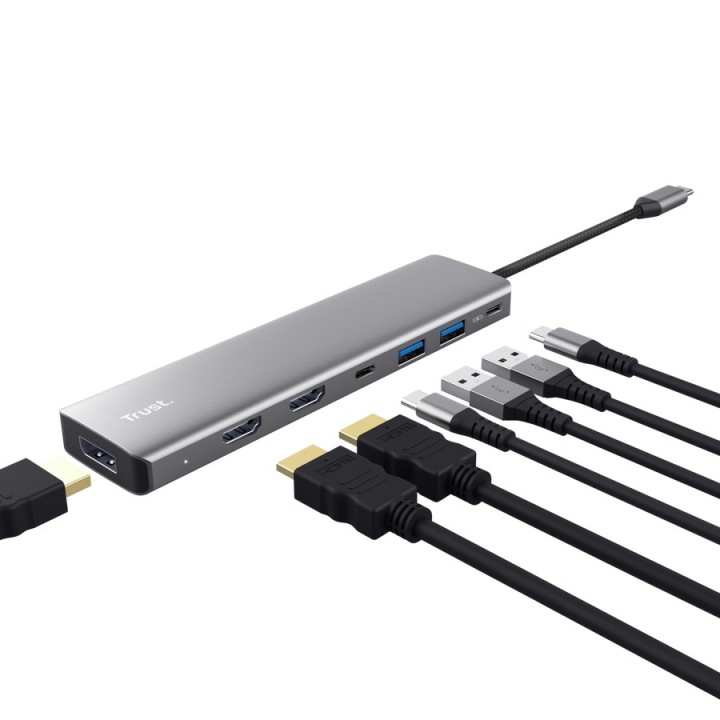 Trust 25661 Hub interfaccia USB Type-C Alluminio