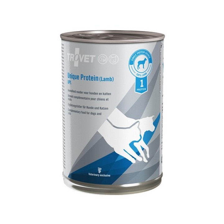 TROVET Proteina unica UPL con agnello - Cibo umido per cani e gatti - 400 g