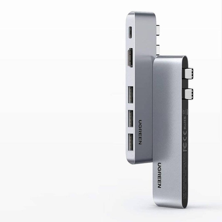 Ugreen 60559 docking station/replicatore di porte laptop USB 3.2 Gen 1 (3.1 Gen 1) Type-C argento