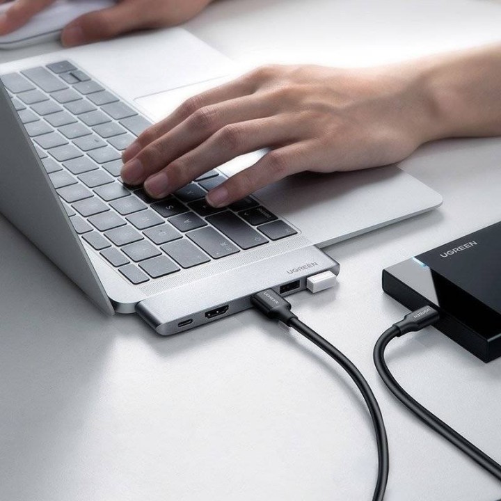 Ugreen 60559 docking station/replicatore di porte laptop USB 3.2 Gen 1 (3.1 Gen 1) Type-C argento