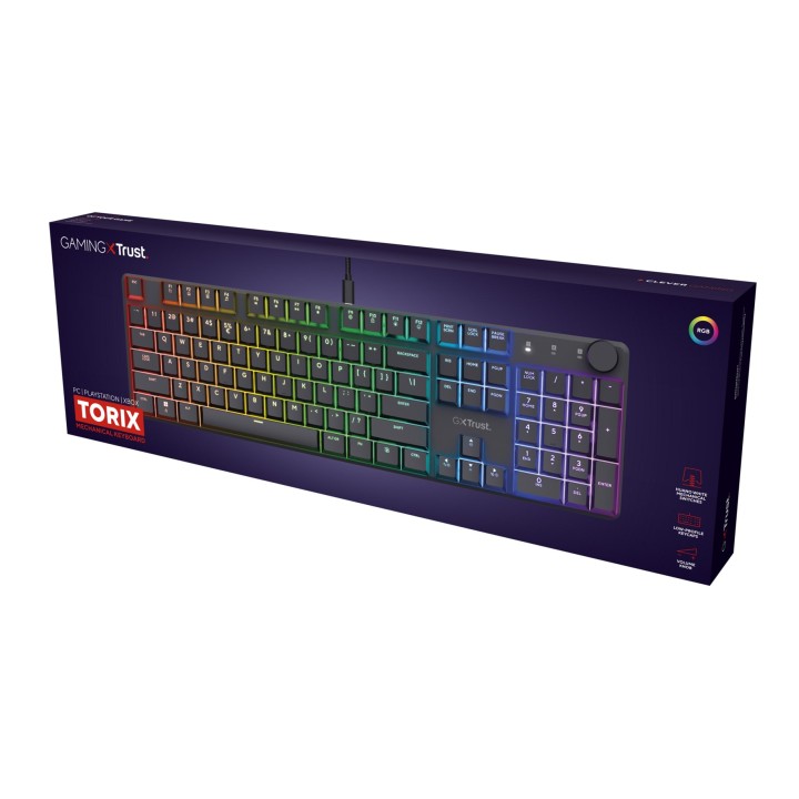 Trust GXT 866 TORIX tastiera gaming USB QWERTY US internazionale nero