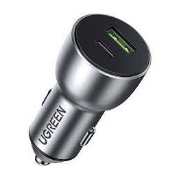 Ugreen 60980 caricabatterie dispositivo mobile universale argento accendisigari ricarica veloce automatico