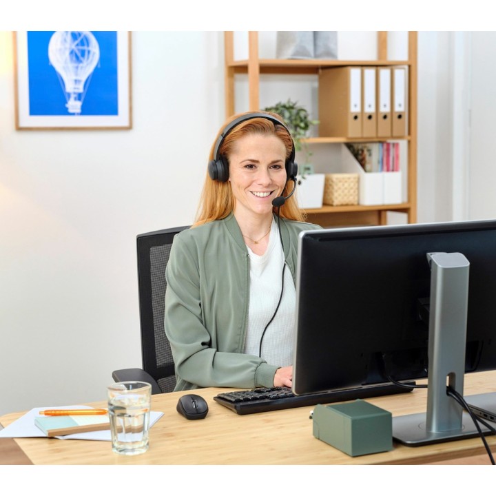 Trust HS-260 Cuffie con filo A collo Office/Call center USB Type-A Nero