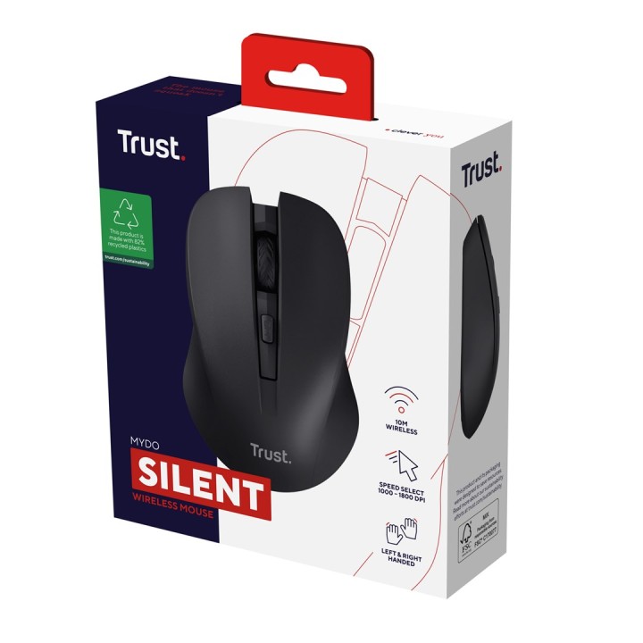Trust Mydo Mouse ufficio ambidestro RF wireless ottico 1800 DPI