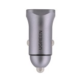 Ugreen USB Type-C / USB 24W Power Delivery Quick Charge caricabatterie da auto grigio (30780)