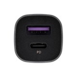 Ugreen USB Type-C / USB 24W Power Delivery Quick Charge caricabatterie da auto grigio (30780)