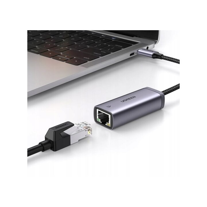 Ugreen Adattatore di rete esterno USB Type-C - RJ45 1 Gbps (1000 Mbps) Grigio