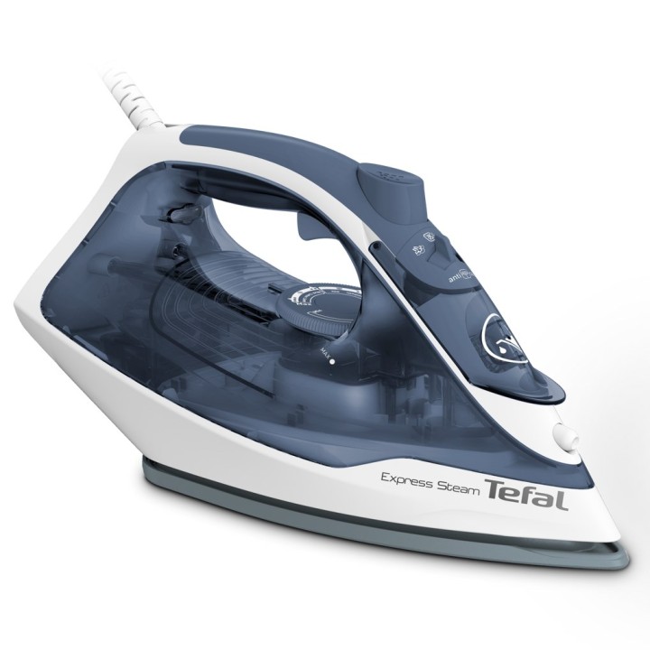 Tefal Express Steam FV2837 ferro da stiro a vapore piastra Cerilium 2400 W blu grigio bianco