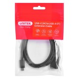 Adattatore cavo Unitek (C476BK-1M) USB-C (M) - USB-A (F) 10Gbps 60 W