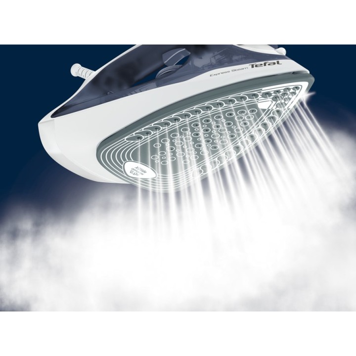 Tefal Express Steam FV2837 ferro da stiro a vapore piastra Cerilium 2400 W blu grigio bianco