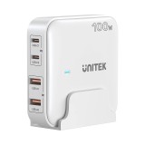 GaN caricabatterie di rete - Unitek P1229AWH01-EU | 100W 2x USB-C 2x USB-A