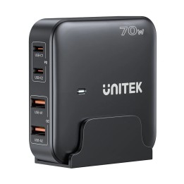 GaN caricabatterie di rete - Unitek P1228ABK01-EU | 70W 2x USB-C 2x USB-A