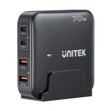 GaN caricabatterie di rete - Unitek P1228ABK01-EU | 70W 2x USB-C 2x USB-A
