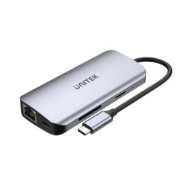 UNITEK HUB ATTIVO USB-C 2X HDMI 4K RJ45 PD 100W