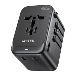 Caricabatterie - Unitek 65W Adattatore universale da viaggio (P1122ABK01) | 1xUSB-A 3xUSB-C 1xAC
