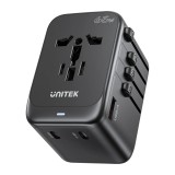 Caricabatterie - Unitek 65W Adattatore universale da viaggio (P1122ABK01) | 1xUSB-A 3xUSB-C 1xAC