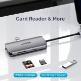 UNITEK HUB ATTIVO USB-C 2X HDMI 4K RJ45 PD 100W