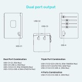 Caricabatterie - Unitek 65W Adattatore universale da viaggio (P1122ABK01) | 1xUSB-A 3xUSB-C 1xAC
