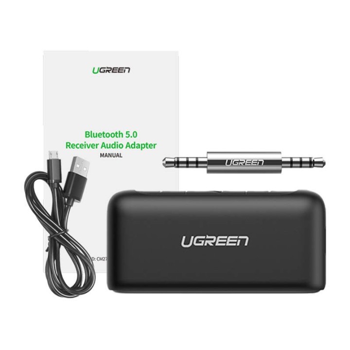 Ugreen CM276 Bluetooth 5.0 ricevitore audio adattatore jack AUX nero