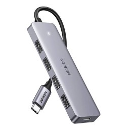 Ugreen Hub 4-in-1 USB-C Adattatore a 4× USB 3.0 + USB-C Grigio