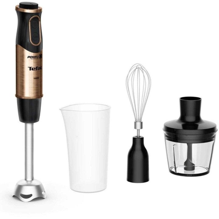 Tefal Quickchef HB656G10 frullatore a immersione 1000 W 20 velocità 3 in 1 Nero Oro