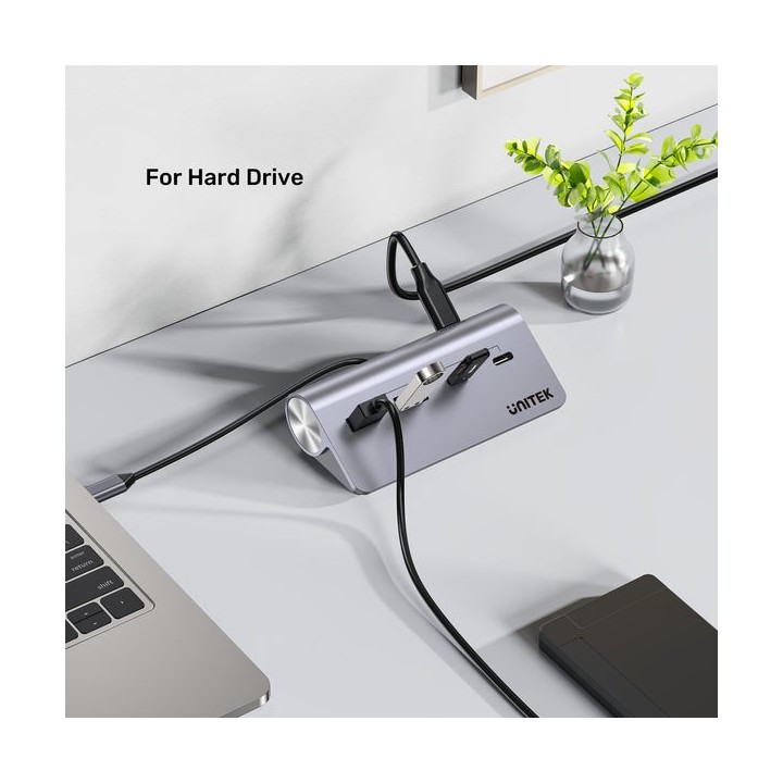 UNITEK H1337AGY01 hub di interfaccia USB 3.2 Gen 1 (3.1 Gen 1) Type-C 5000 Mbit/s grigio