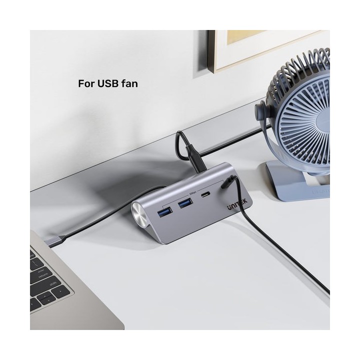 UNITEK H1337AGY01 hub di interfaccia USB 3.2 Gen 1 (3.1 Gen 1) Type-C 5000 Mbit/s grigio