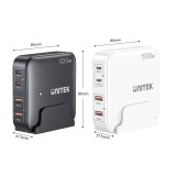 GaN caricabatterie di rete - Unitek P1229ABK01-EU | 100W 2x USB-C 2x USB-A