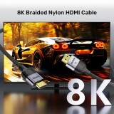 UNITEK 8K Cavo Nylon 1M HDMI intrecciato HDMI tipo A (standard) grigio