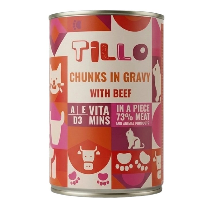TILLO Bocconi in salsa Manzo - cibo umido per gatti - 415g