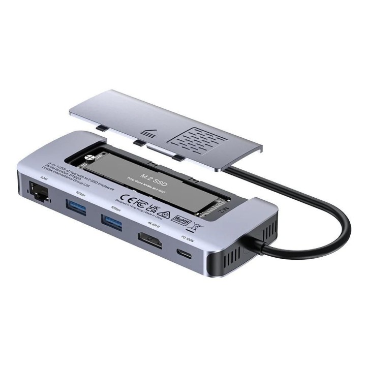 UNITEK HUB ATTIVO USB-C 10GBPS M.2 HDMI PD 100W