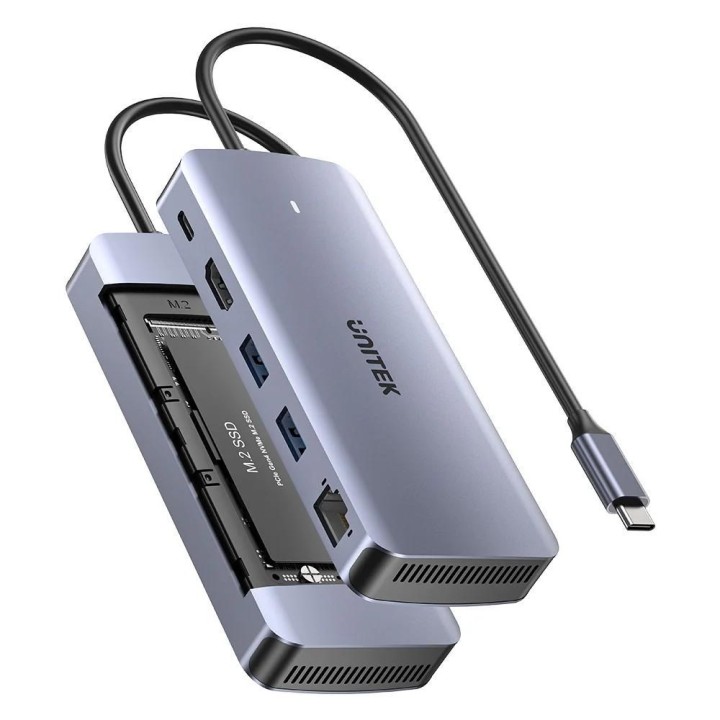 UNITEK HUB ATTIVO USB-C 10GBPS M.2 HDMI PD 100W