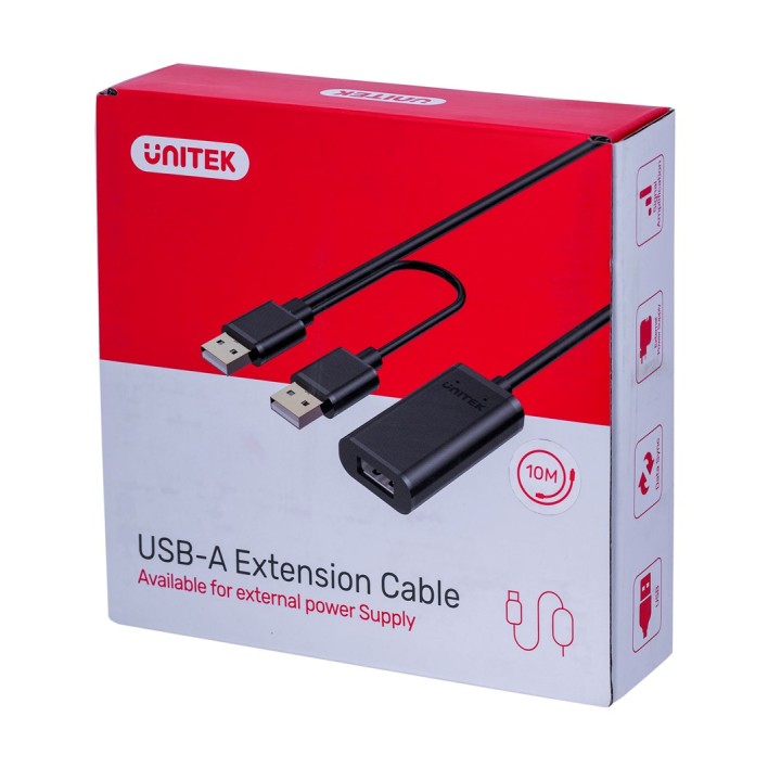 UNITEK Y-278 USB cavo USB 2.0 10 m 2 x USB A USB A nero