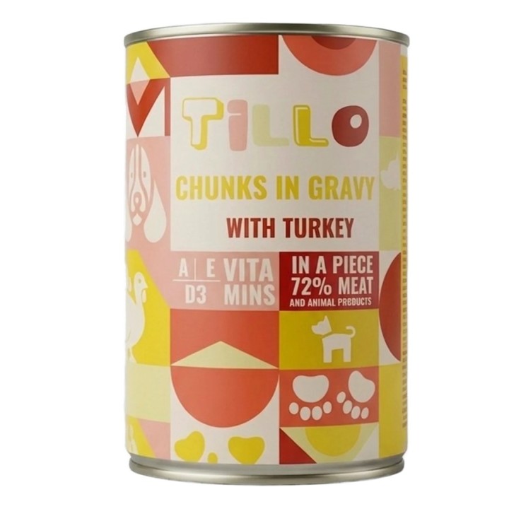 TILLO Bocconi in salsa Tacchino - cibo umido per cani - 415g