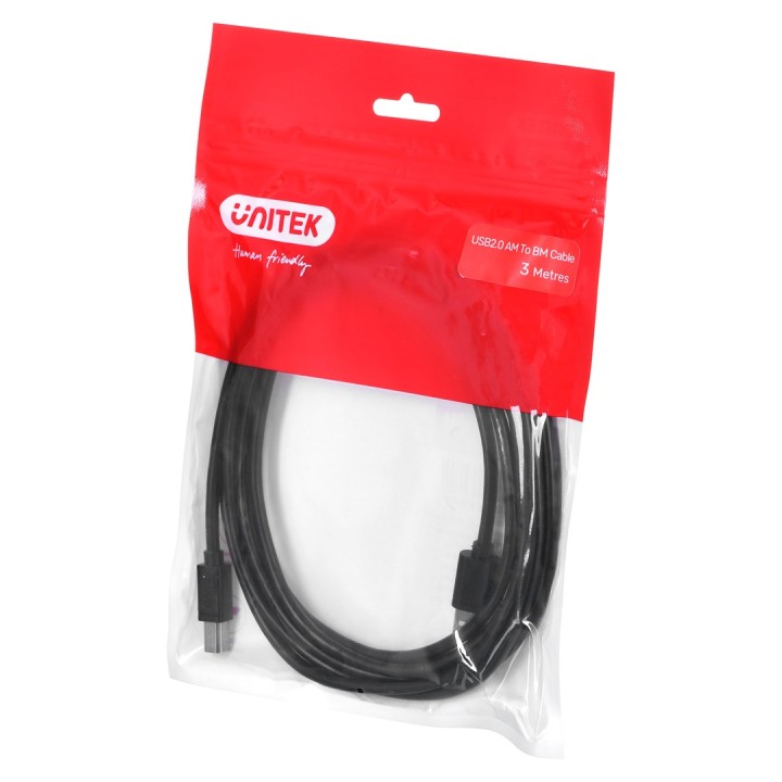 UNITEK Y-C420GBK USB cavo USB 2.0 3 m USB A USB B nero