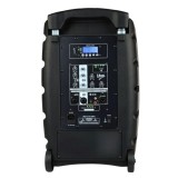 V-TONE BQ12 GO MP3 - altoparlante attivo 8 alimentato a batterie con microfono wireless e telecomando nero