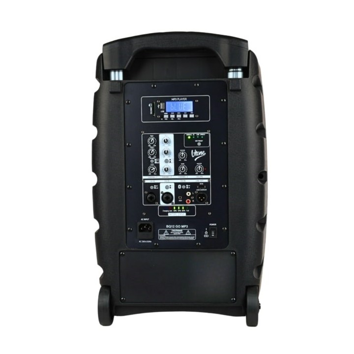 V-TONE BQ12 GO MP3 - altoparlante attivo 8 alimentato a batterie con microfono wireless e telecomando nero