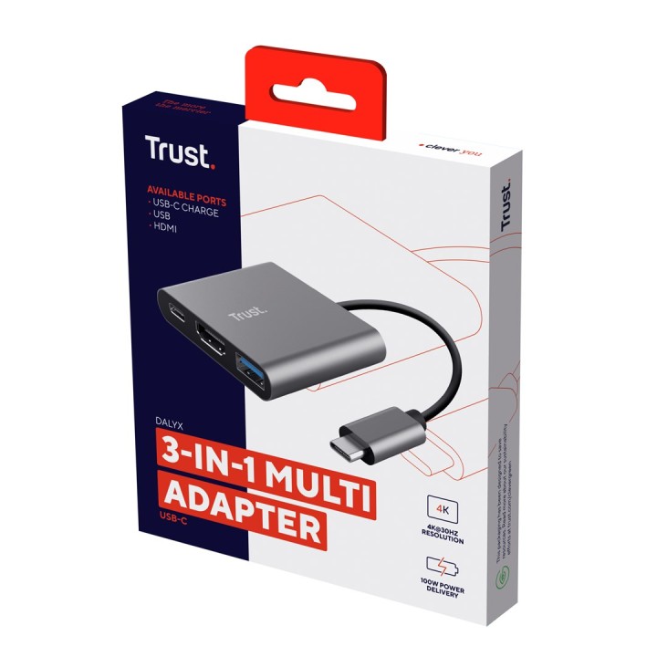 Trust Dalyx USB 3.2 Gen 1 (3.1 Gen 1) Type-C Alluminio nero