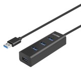 UNITEK Y-3089 Hub interfaccia USB 3.2 Gen 1 (3.1 Gen 1) Type-A 5000 Mbit/s Nero