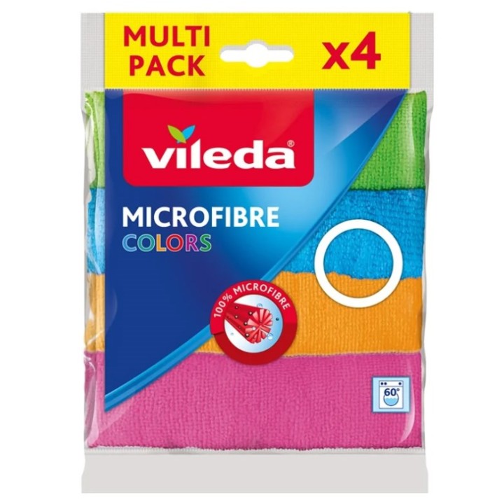Panni pulizia Vileda Microfiber Colors 4 pz