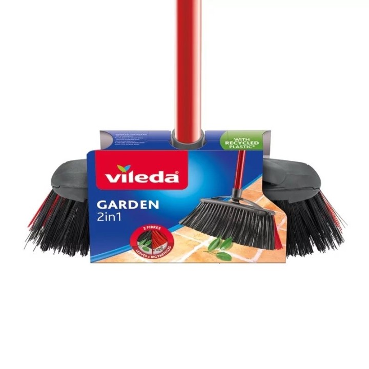 Scopa VILEDA 2in1 Giardino Esterna (rossa/gialla)