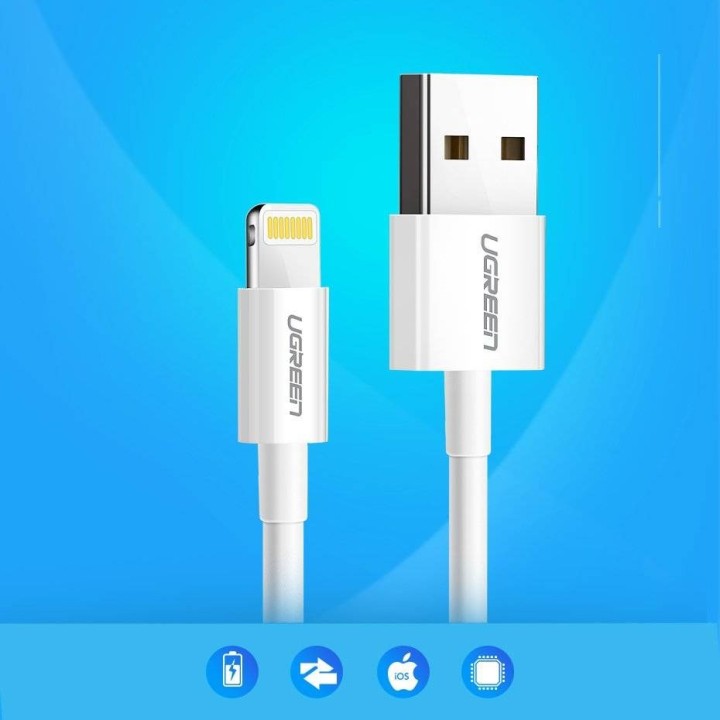 UGREEN Cavo Lightning placcato nichel 1 metro bianco