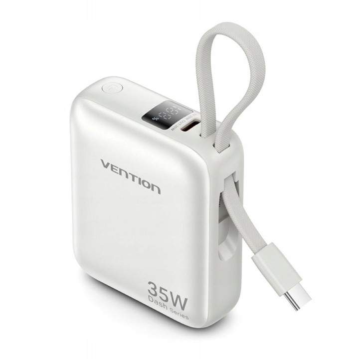 Vention 10000mAh 35W - power bank con cavo USB-C (beige)