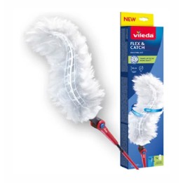 Vileda Pattumiera con manico lungo + 1 ricambio Flex&Catch