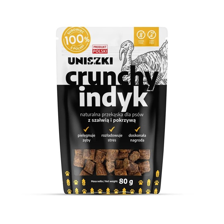 UNISZKI Croccante Tacchino con Salvia e Ortica - Snack per Cani - 80g